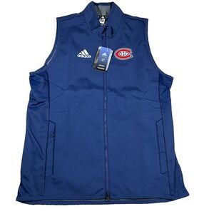 Adidas‎ Men's Size M Blue Montreal Canadiens Full Zip Vest Jacket NHL Hockey NWT